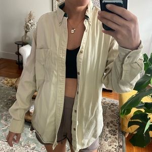 Vintage Madison Trader Button Down Tan/cream